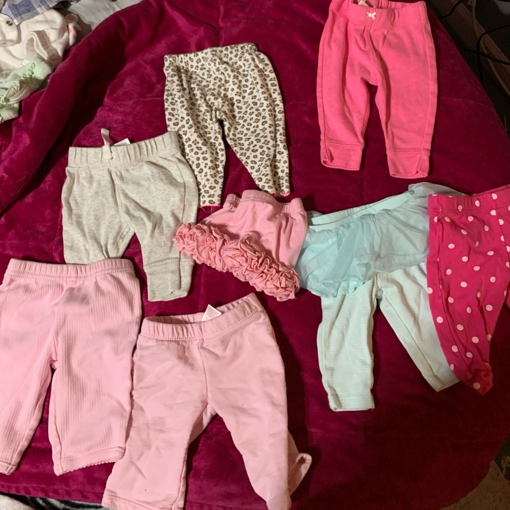 Newborn pants and a pair of shorts